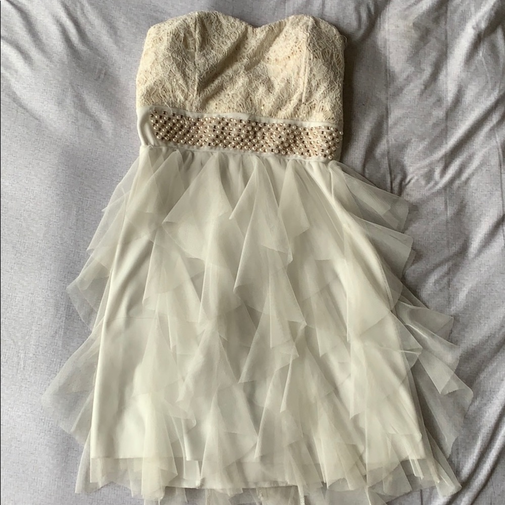 Strapless Cream Dress. (Size M)